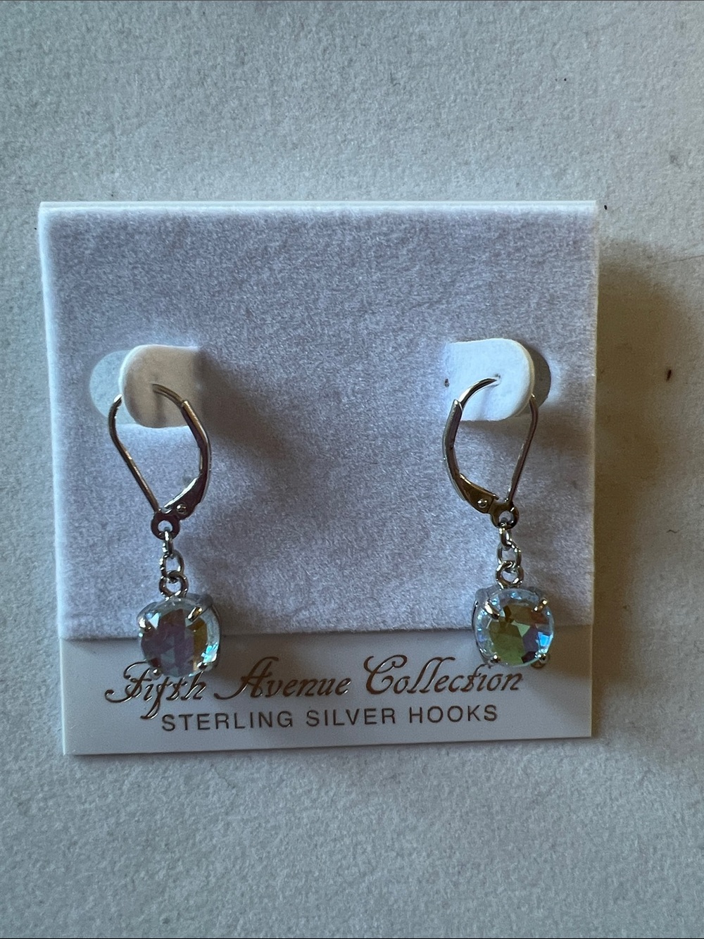 Silver Hooks Iridescent Drop Earrings